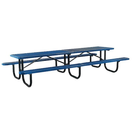 Rectangle Shelter Picnic Table, Blue, Expanded Metal, 144-1/8 in L, 30-1/4 in H Overall MPN:238-3-V12-Blue