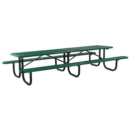 Rectangle Shelter Picnic Table, Green, Expanded Metal, 144-1/8 in L, 30-1/4 in H Overall MPN:238-3-V12-Green