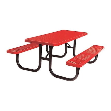 Park Rectangular Table, Portable, 6ft, Red MPN:238-V6-RED
