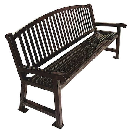 Outdoor Bench, 72 in. L, 27 in. W, Black MPN:922-B6-Black
