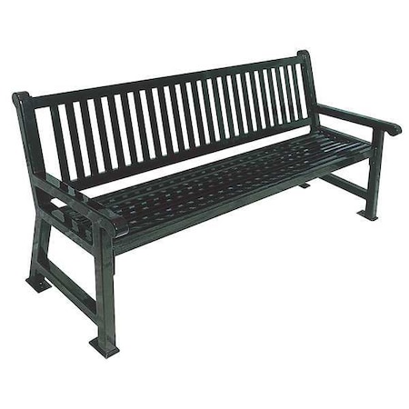 Outdoor Bench, 48 in. L, 36 in., Black MPN:922-S4-Black