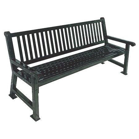 Outdoor Bench, 72 in. H, 27 in. W, Black MPN:922-S6-Black