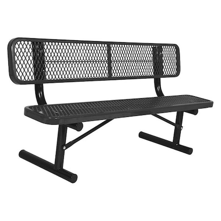 Portable Commercial Park Bench W/ Back, Blue MPN:940P-V6-BLUE