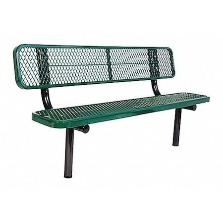 In Ground Park Bench W/ Back, Green MPN:940S-V6-GREEN