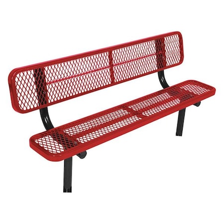 In Ground Park Bench W/ Back, Red MPN:940S-V6-RED