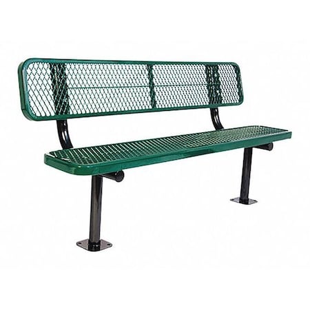 Surface Mount Park Bench W/ Back, Green MPN:940SM-V6-GREEN