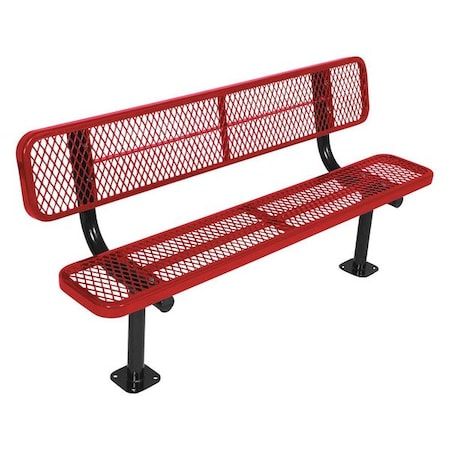 Surface Mount Park Bench W/ Back, Red MPN:940SM-V6-RED
