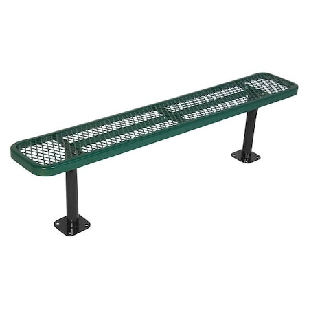 Surface Mount Park Bench, No Back, Green MPN:942SM-V6-GREEN