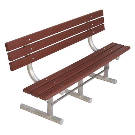 Outdoor Bench, 72 in. L, Brown, Recycled Plastic MPN:g940P-BRN6