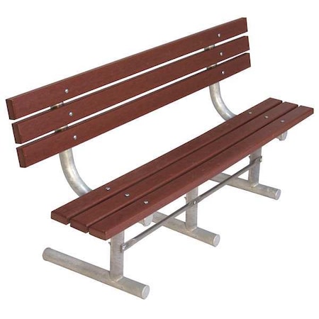 Outdoor Bench, 96 in. L, Brown, Recycled Plastic MPN:g940P-BRN8