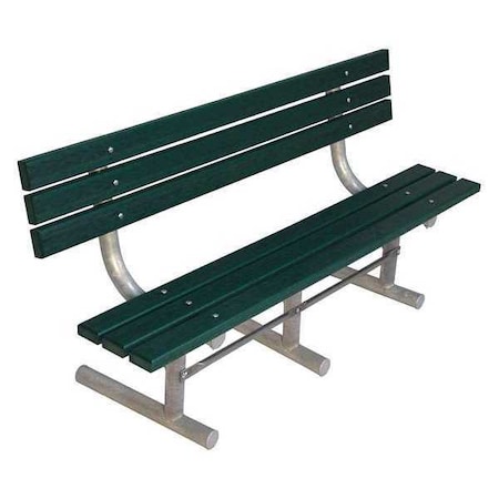 Outdoor Bench, 72 in. L, Green, Recycled Plastic MPN:g940P-GRN6