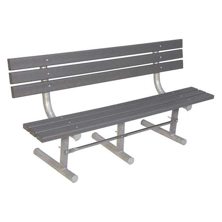 Outdoor Bench, 72 in. L, Gray, Recycled Plastic MPN:g940P-GRY6