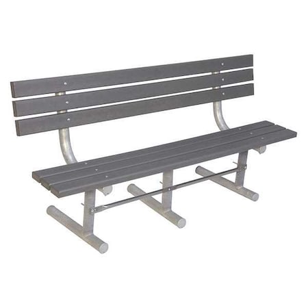 Outdoor Bench, 96 in. L, Gray, Recycled Plastic MPN:g940P-GRY8