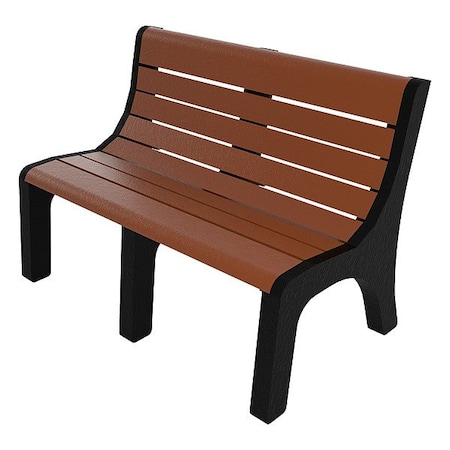 Outdoor Bench, 48 in L, Brown MPN:PB 4BRONEW