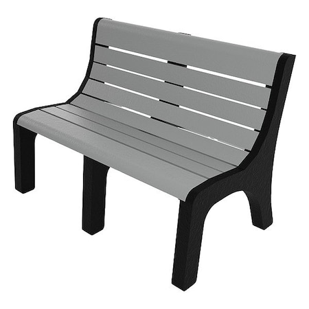 Outdoor Bench, 48 in L, Gray MPN:PB 4GRANEW