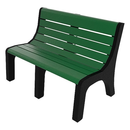 Outdoor Bench, 48 in L, Green MPN:PB 4GRENEW