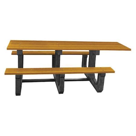 Rectangle Picnic Table, Cedar, Vandal Resistant Resinwood, 90 in L, 29-3/4 in H Overall Plank MPN:PB 6CEDPARKPADA