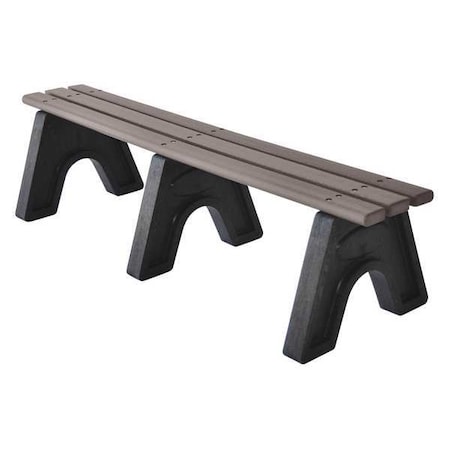 Outdoor Bench, 72 in. L, 16 in. H, Gray MPN:PB 6GRASPOE