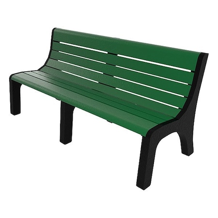 Outdoor Bench, 72 in L, Green MPN:PB 6GRENEW