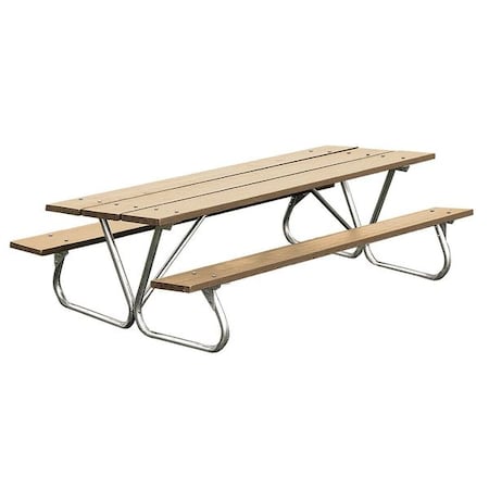 Rectangle Picnic Table, Cedar, Vandal Resistant Resinwood, 96 in L, 31-5/8 in H Overall Plank MPN:PB 8CEDGFPIC