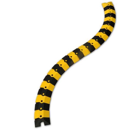Cable Protector, 3/4 in H, 39-1/2 in L, 3 in W, 1 Channel, ABS, Black, Yellow MPN:1800