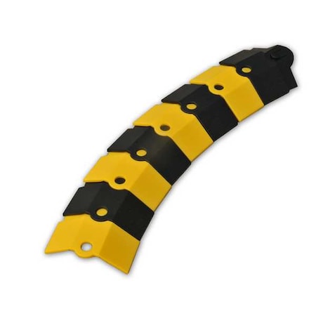Cable Protector Extension, 3/4 in H, 3 in L, 13-1/8 in W, 1 Channel, ABS, Black, Yellow MPN:1801