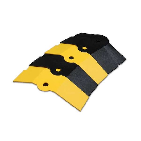 Cable Protector Extension, 1-3/8 in H, 14-1/8 in L, 9-3/4 in W, 1 Channel, ABS, Black, Yellow MPN:1831