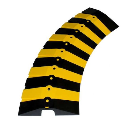 Cable Protector, 2-1/8 in H, 34 in L, 13-5/8 in W, 1 Channel, ABS, Black, Yellow MPN:1840