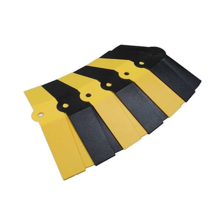 Cable Protector Extension, 2-1/8 in H, 14-1/8 in L, 13-5/8 in W, 1 Channel, ABS, Black, Yellow MPN:1841
