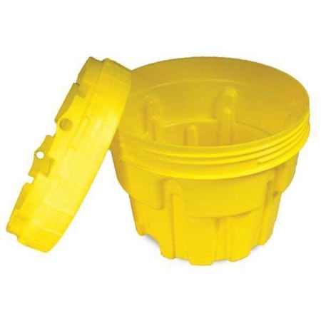 Open Head Overpack Drum, Polypropylene, 20 gal, Unlined, Yellow MPN:0587