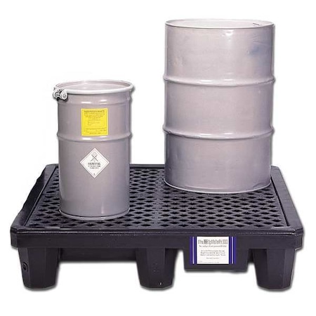 Spill Pallet, 66 gal Spill Capacity, 4 Drums, 3, 000 lb Load Capacity, Polyethylene MPN:1113