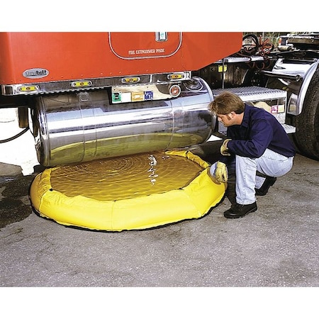 Sprung Steel Containment Pool, 20 gal Spill Capacity, 10 oz Polyethylene MPN:8020-YEL