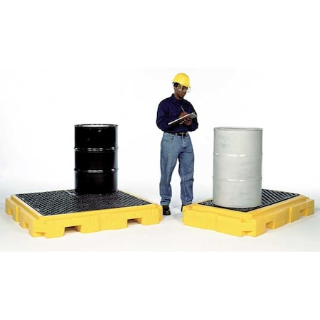 Spill Pallet, 2 Drums, 4, 500 lb Load Capacity, Polyethylene MPN:9610