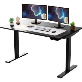 Uncaged Ergonomics RISE UP Electric Adjustable Height Sit-Stand Desk Workstation - Black Rubbk