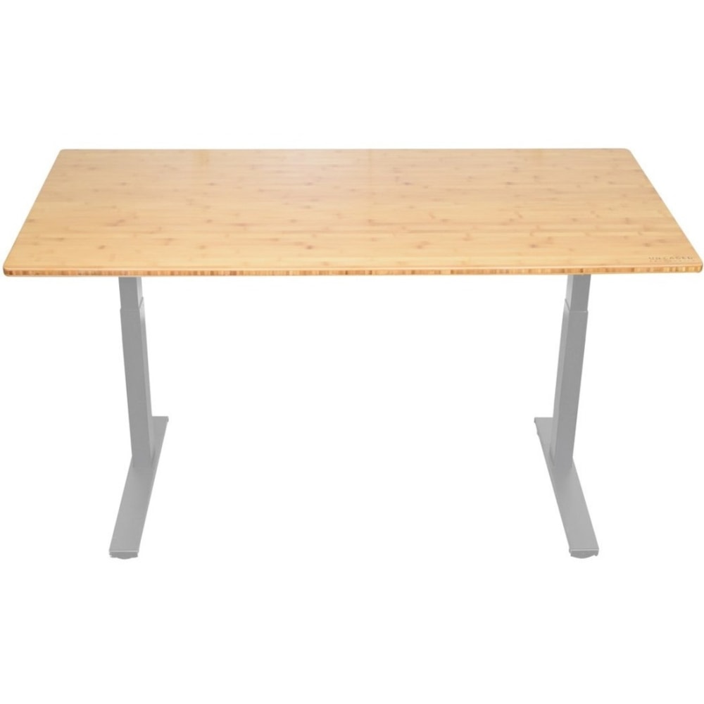Rise Up Electric Standing Desk 48x30in Natural Bamboo Desktop Dual Motors Adjustable Height Gray Frame (26-51.6in) with memory MPN:RUGB48