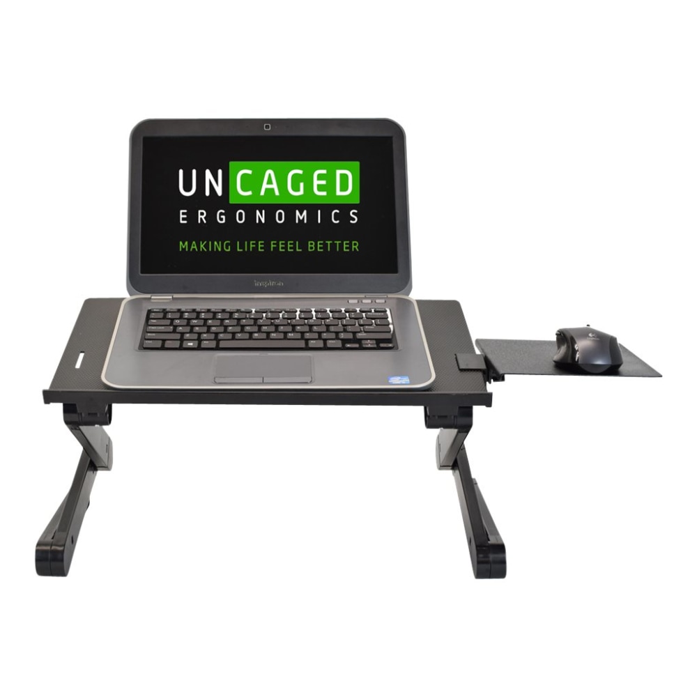 WorkEZ Best adjustable ergonomic laptop stand and lap desk with mouse pad black MPN:WEBLS-B