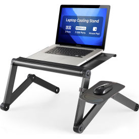 Uncaged Ergonomics WECB WorkEZ Cool Laptop Stand with Fans USB Ports & Mouse Pad Black WECB