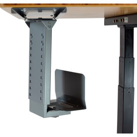 Uncaged Ergonomics CPU2g Under-Desk Swivel and Slide CPU Holder Neutral Gray CPU2g