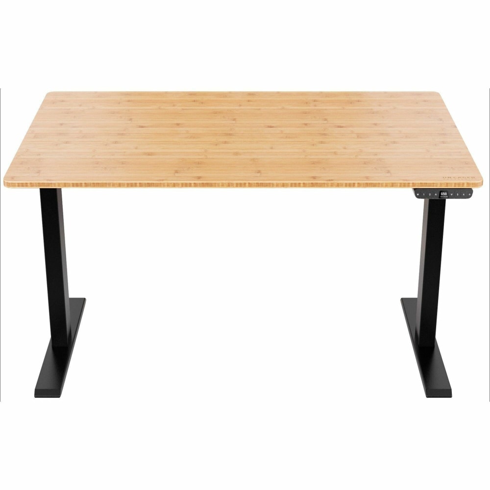 Rise Up Electric 60inW Standing Computer Desk, Natural/Black MPN:RU2BB