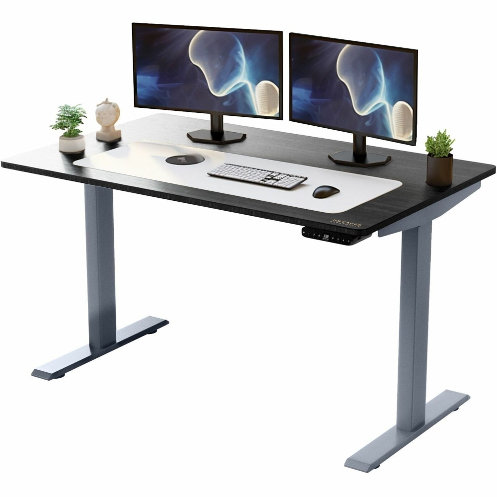 Rise Up Electric Standing Desk 48x30in Black Bamboo Desktop Dual Motors Adjustable Gray Frame (26-51.6in) with memory - RUGBK48 MPN:RUGBK48