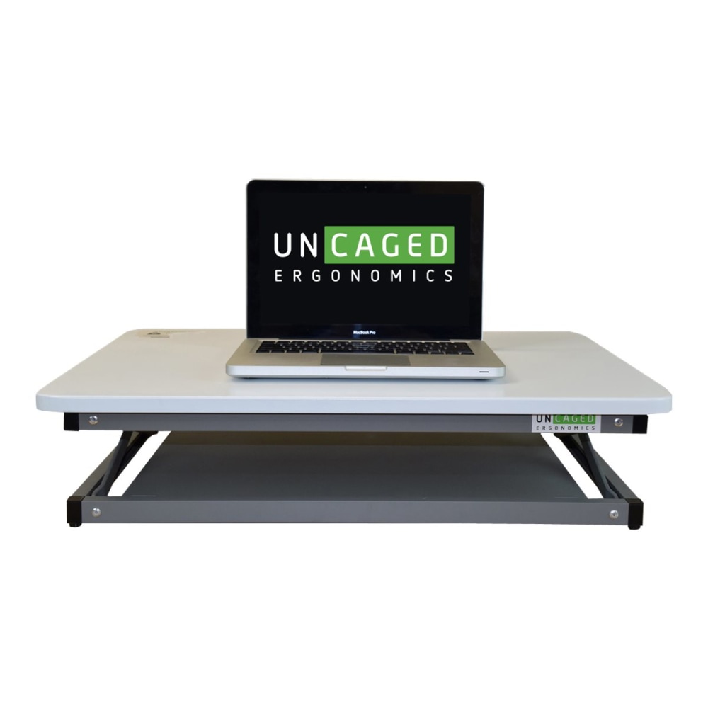 CHANGEdesk Mini White Laptop Standing Desk Converter & Single Monitor Sit Stand Up Desktop Riser - CDMM-W MPN:CDMM-W