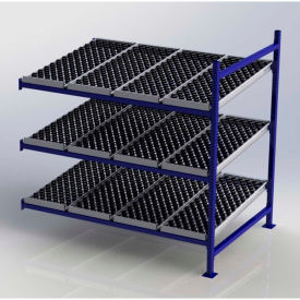 UNEX FC99SW72483-A Flow Cell Heavy Duty Gravity Rack w/ wheelbed Add-On 3 Level 72