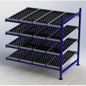 UNEX FC99SW72484-A Flow Cell Heavy Duty Gravity Rack w/ wheelbed Add-On 4 Level 72