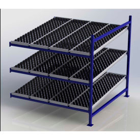 UNEX FC99SW72723-A Flow Cell Heavy Duty Gravity Rack w/ wheelbed Add-On 3 Level 72
