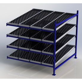 UNEX FC99SW72724-A Flow Cell Heavy Duty Gravity Rack w/ wheelbed Add-On 4 Level 72