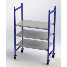 UNEX FCMFS52283 Flow Cell Mobile Pick Tray Rack 3 Flat Steel Shelves 52