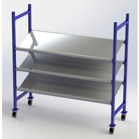 UNEX FCMTPS76283 Flow Cell Mobile Pick Tray Rack 3 Tilted Steel Shelves 76