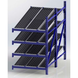 UNEX RR99S2W4X8-A Gravity Flow Roller Rack with Wheel Bed Add-On 48