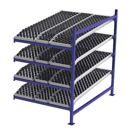 Add-On Gravity Flow Rack, 72 in D, 48 in W, 4 Shelves, Blue MPN:FC99SKW48724-A
