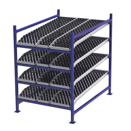 Starter Gravity Flow Rack, 72 in D, 48 in W, 4 Shelves, Blue MPN:FC99SKW48724-S